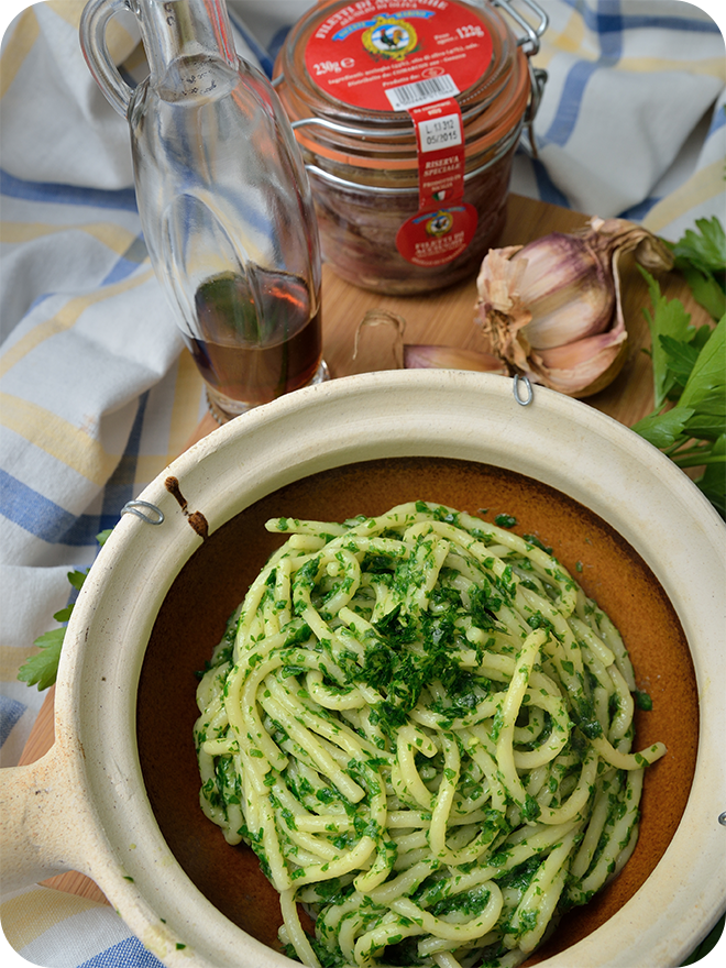 Spaghetti con la Colatura di alici di Cetara