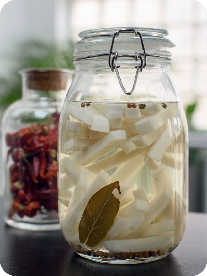 Légumes-racines en condiment