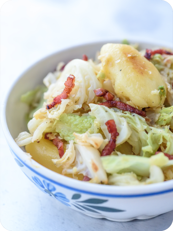 Poêlée de Chou vert aux Pommes de Terre