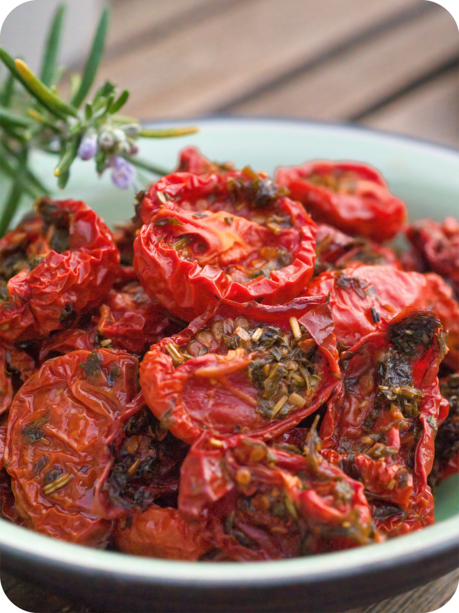 tomates cerise séchées