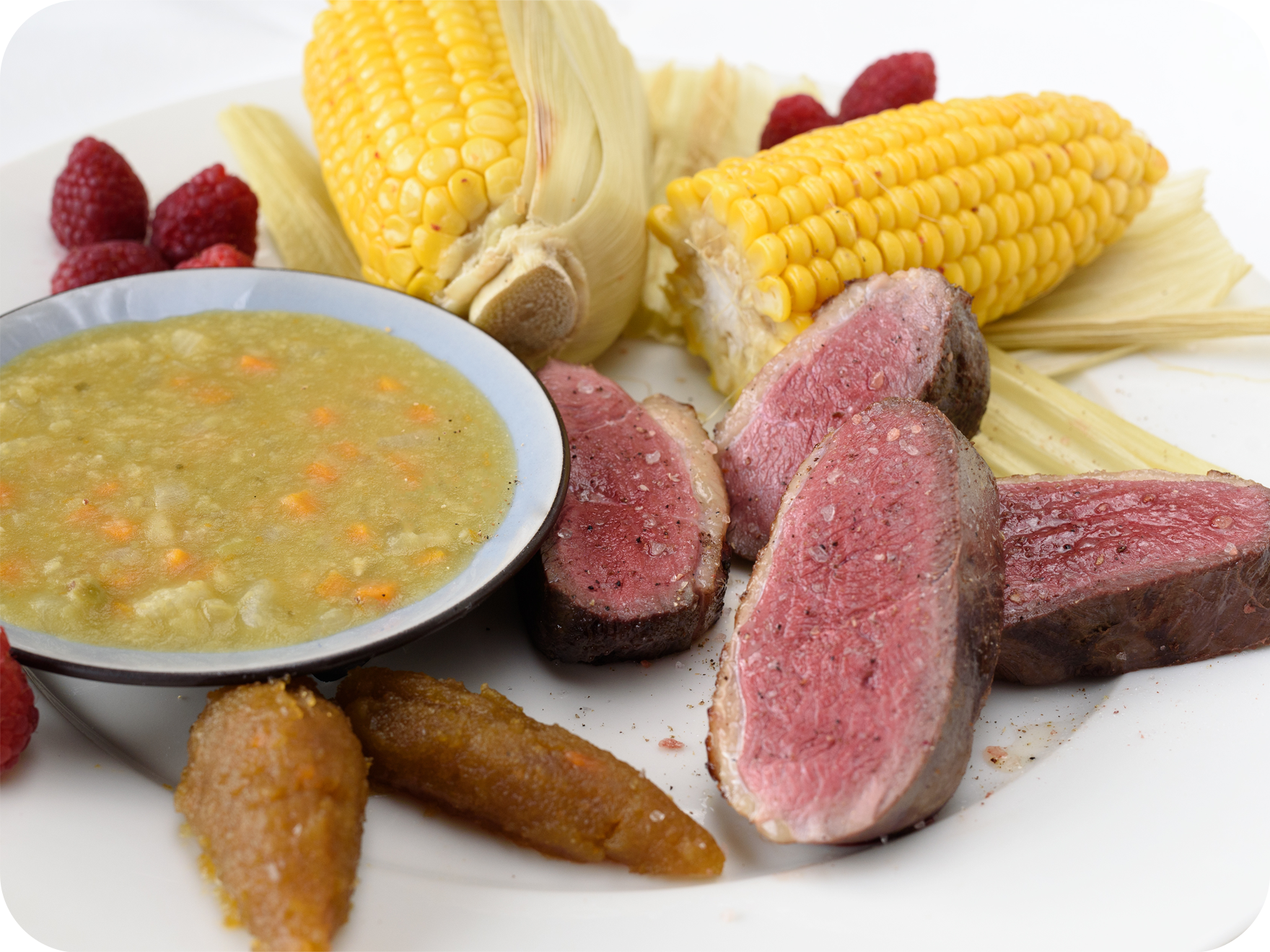 magrets de canard à la Québécoise, vinaigre de framboise