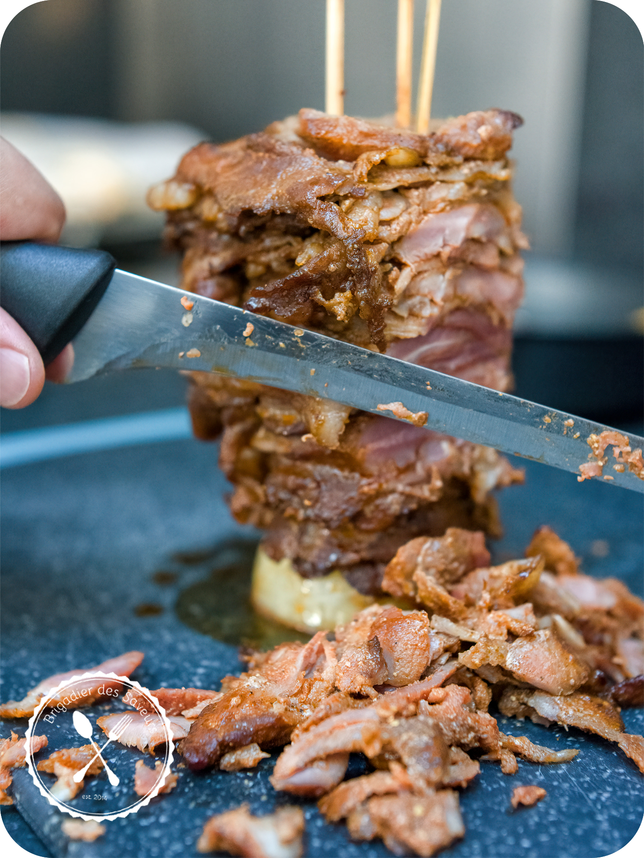 Gyros et pita façon street-food Grecque (γύρος, πίτες για σουβλάκι)