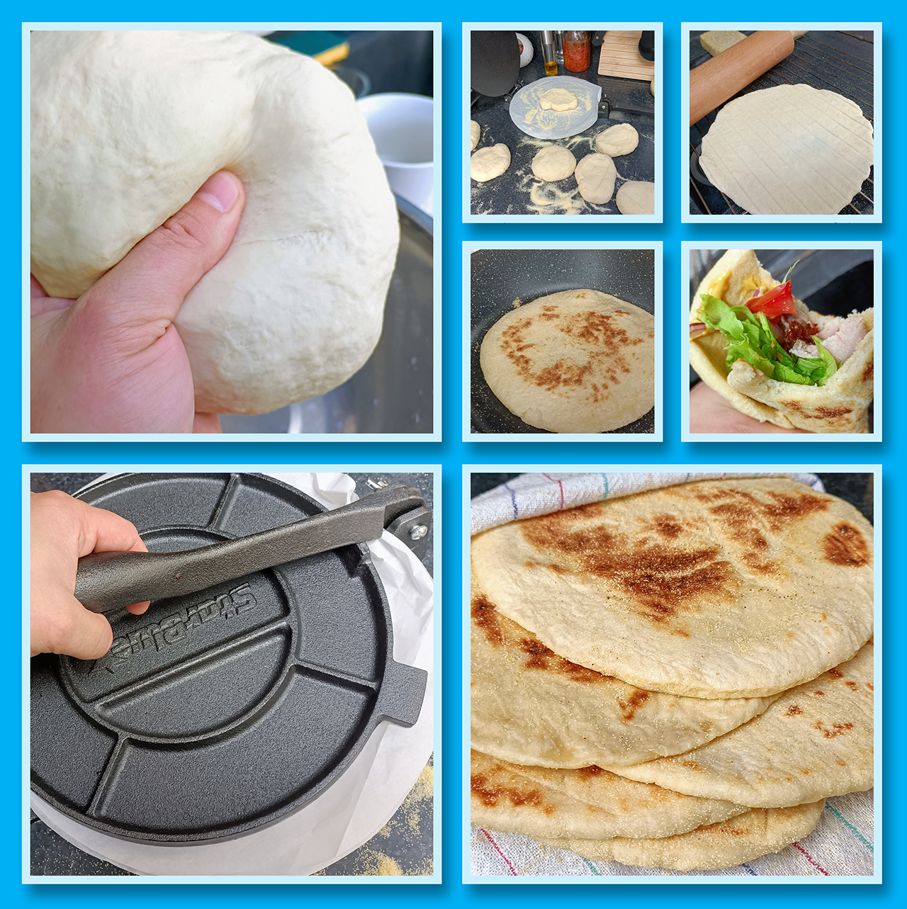 Pains grecs pour brochettes « pita » (πίτες για σουβλάκι)