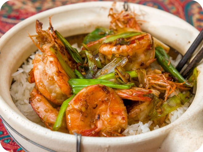 Crevettes sautées à l'ail 蒜蓉炒虾