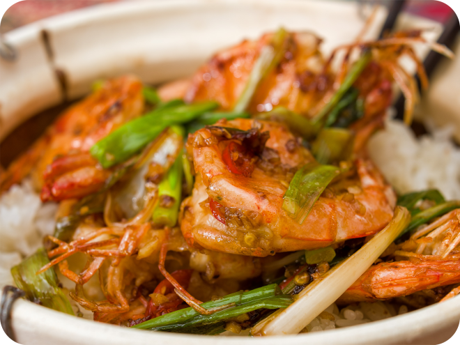 Crevettes sautées à l'ail 蒜蓉炒虾